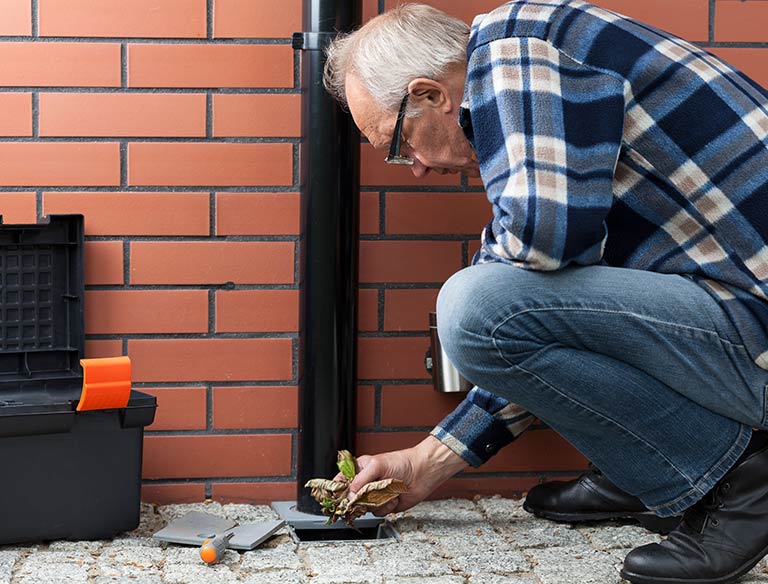 Eine Kanalsäuberung im Herbst sowie die Isolierung Ihrer freiliegenden Kanalrohre sind wichtige Arbeiten im Herbst (Foto © Photographee.eu, Adobe Stock)